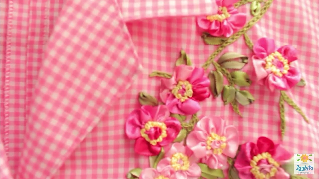 Blusa bordada a mano *Puntada cadena Húngara y flores armadas* Handmade embroidered blouse