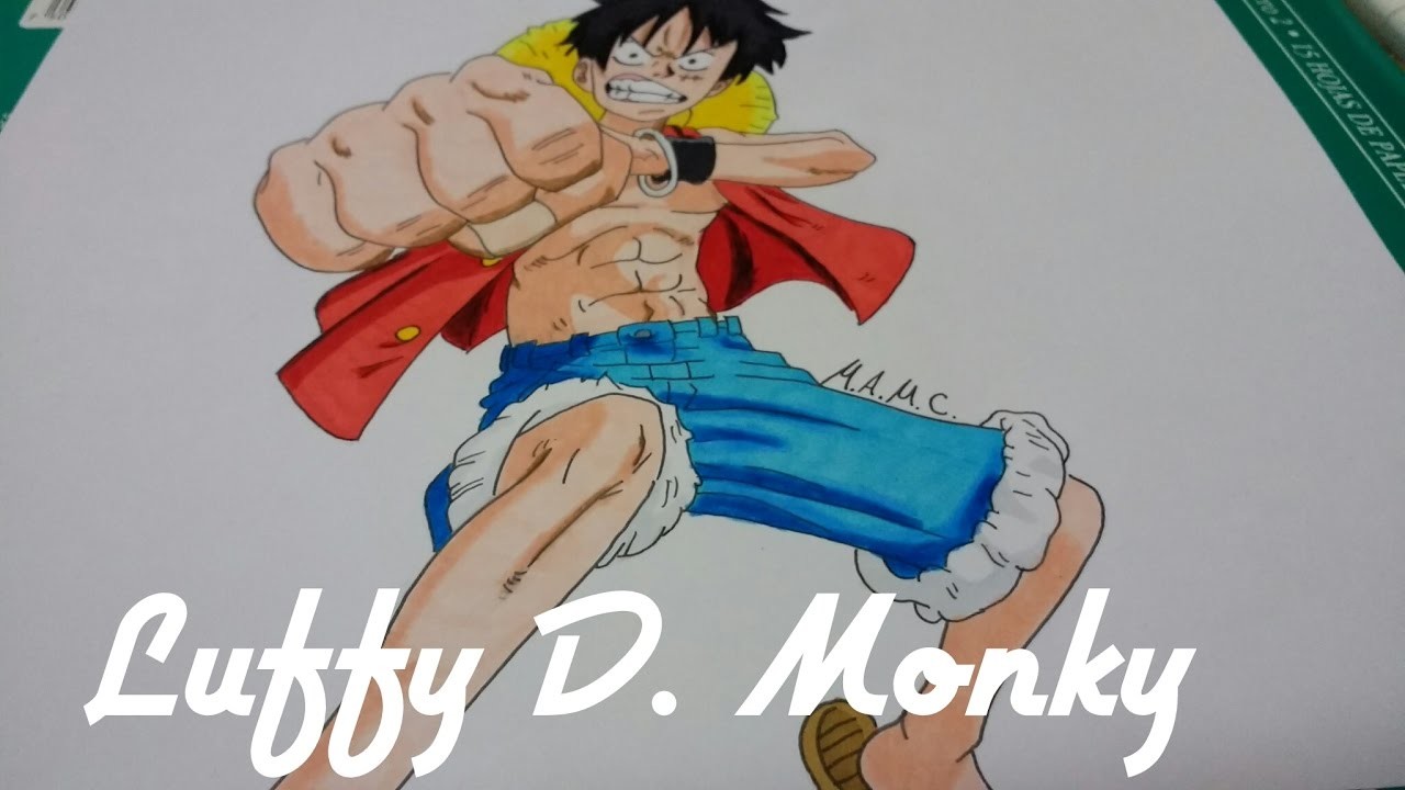 Como Dibujar a Luffy D. Monky.One Pice.,How to Draw Luffy D.Monky