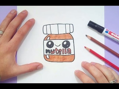 Como dibujar Nutella Kawaii paso a paso | How to draw Nutella Kawaii