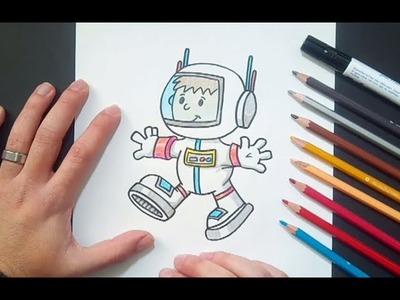 Como dibujar un astronauta paso a paso | How to draw an astronaut