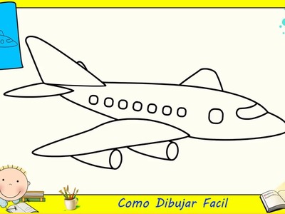 Como dibujar un avion FACIL paso a paso para niños y principiantes 3