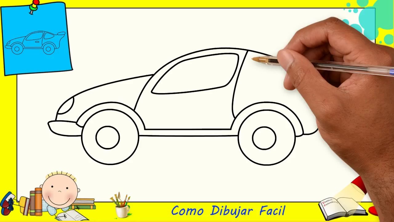 Como dibujar un coche FACIL paso a paso para niños y principiantes 7