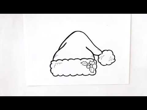 Cómo dibujar un Gorro de Papá Noel Dibuja Conmigo Dibujos de Navidad