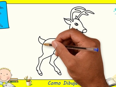 Como dibujar un reno de navidad FACIL paso a paso para niños y principiantes 3