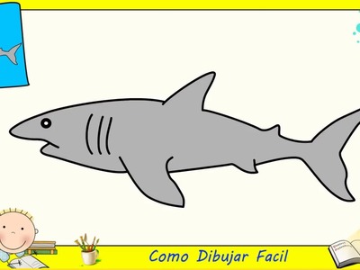 Como dibujar un tiburon FACIL paso a paso para niños y principiantes 4