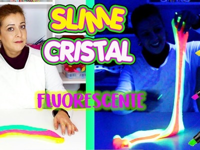 Como hacer slime cristal | DIY Crystal slime transparente y fluorescente