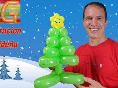Como hacer un arbol de navidad con globos largos - globoflexia - adornos navideños