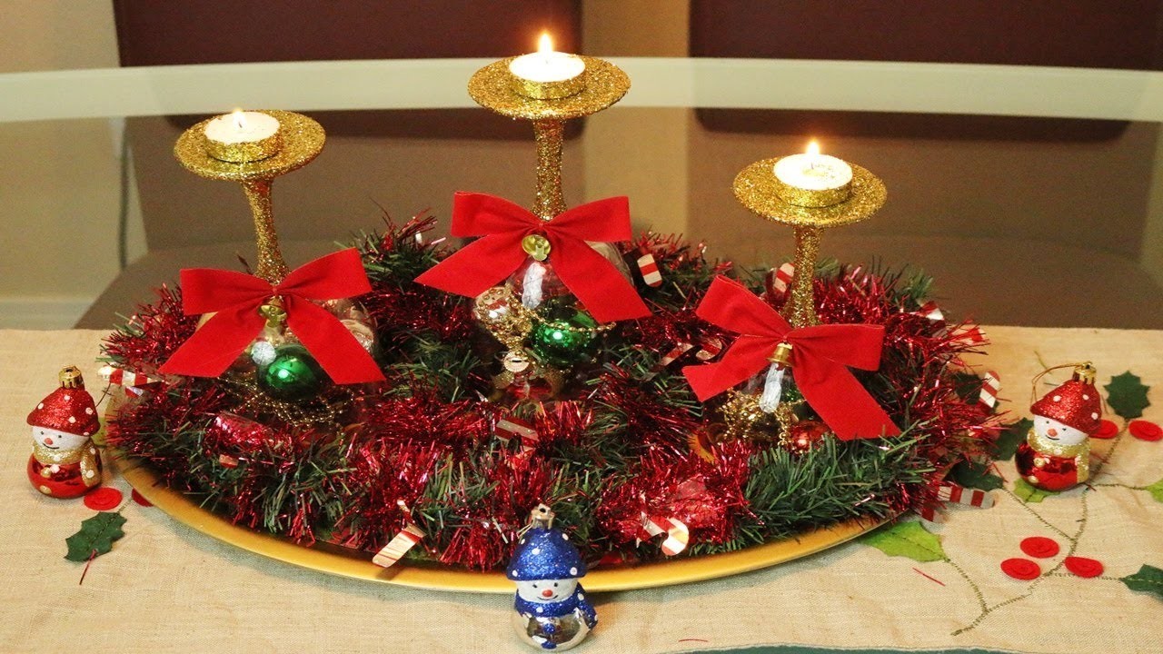 Como hacer un centro de mesa para navidad  | como hacer arreglos navideños