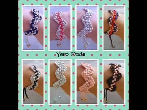 Ejemplo 2 de Pulseras kumihimo modelo Zig Zag hechas a mano.
