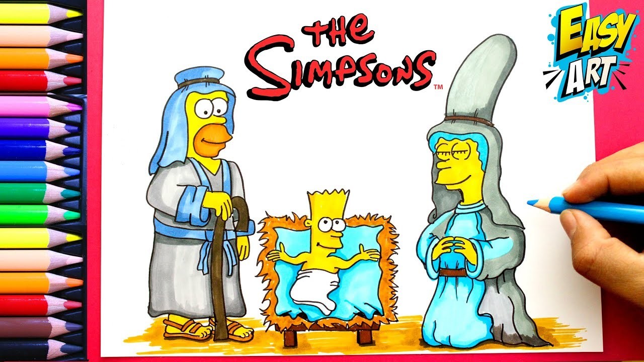 LOS SIMPSON AL ESTILO PESEBRE DE NAVIDAD - Homero Simpson   Bart Simpson   Marge Simpson - Easy Art