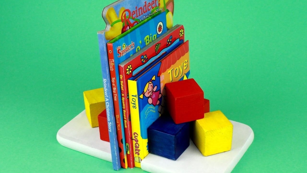 Sujetalibros de madera para libros infantiles