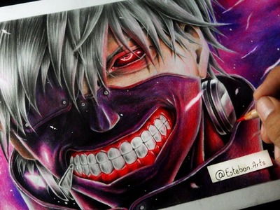 Tutorial de como dibujar a Kaneki Ken con mascara | Tokyo Ghoul - Esteban Art's