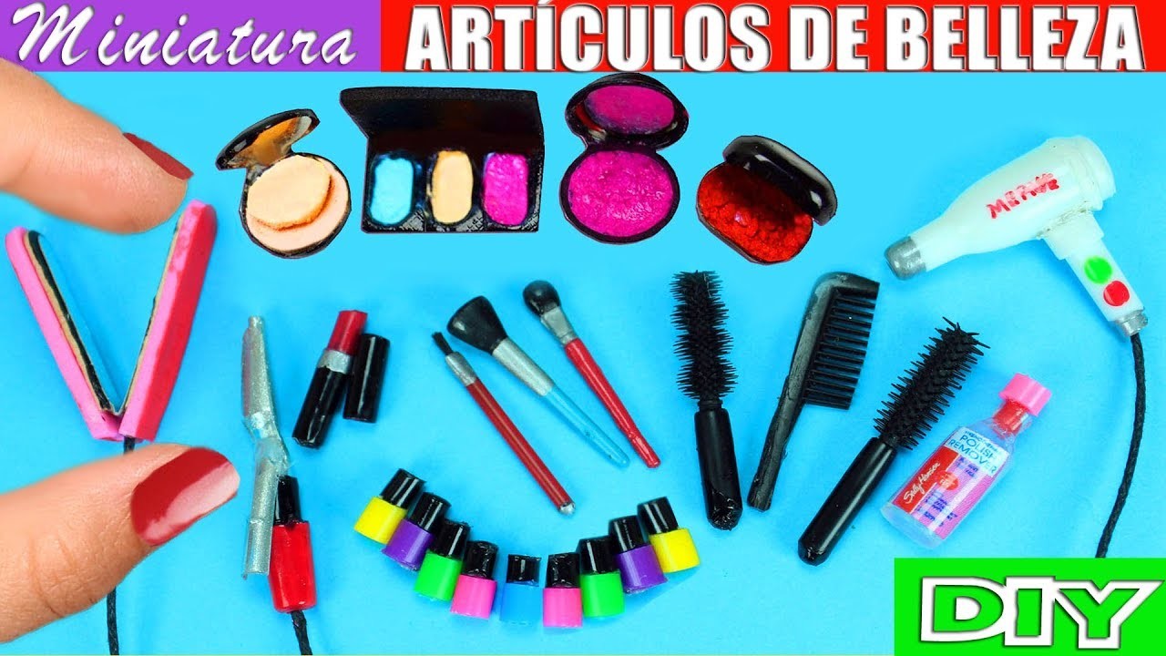 10 Artículos de Belleza en Miniatura - Para el Pelo, Uñas y Maquillaje - 10 Manualidades Fáciles