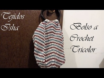 68.- Bolso a Crochet Tricolor