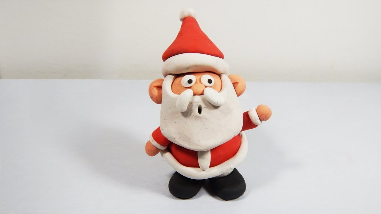 Cómo hacer a Santa Claus. Papá Noel de plastilina paso a paso fácil, explicado, arcilla polimérica.