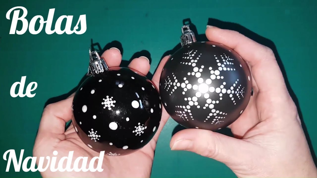 Como pintar bolas de Navidad con puntillismo -  How to paint Christmas balls with pointillism