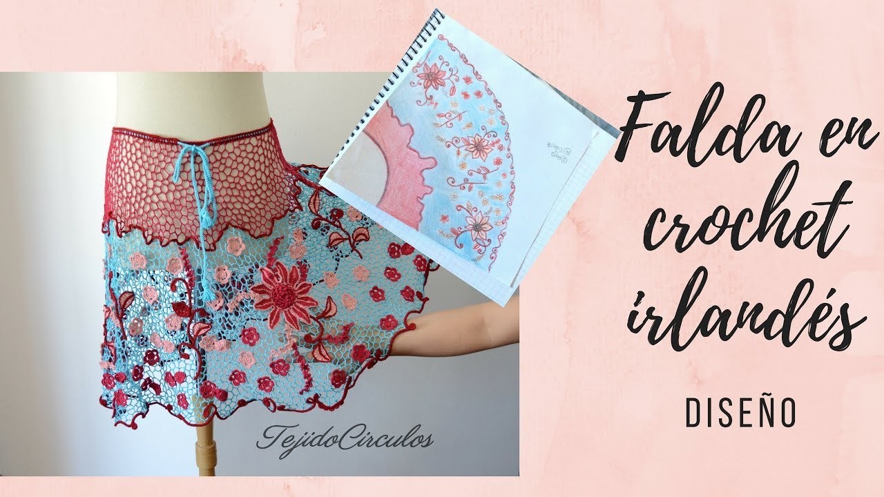 Diseño y motivos de la falda en crochet irlandés- Tejido Circulos