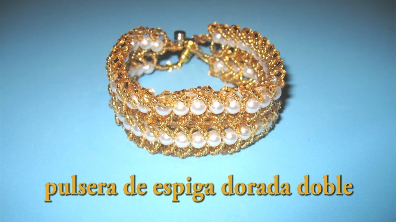 DIY - Pulsera de espiga dorada dobleDIY - Double golden tang bracelet