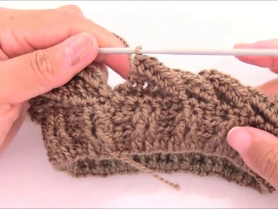 Gorro a Crochet en punto espigas horizontales en relieve tejido tallermanualperu