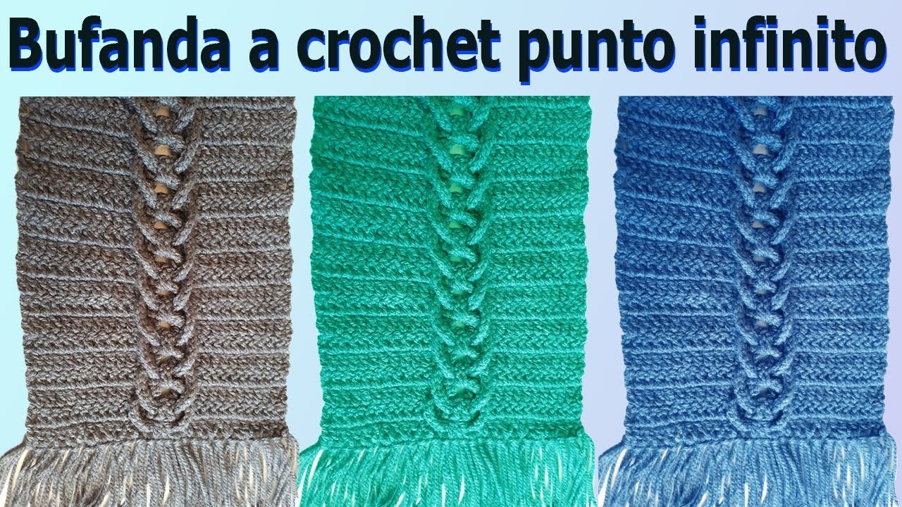 Bufanda para hombre a crochet . how to make crochet scarf