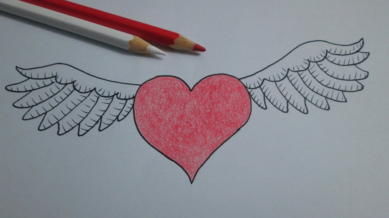 Cómo dibujar un corazón con alas
