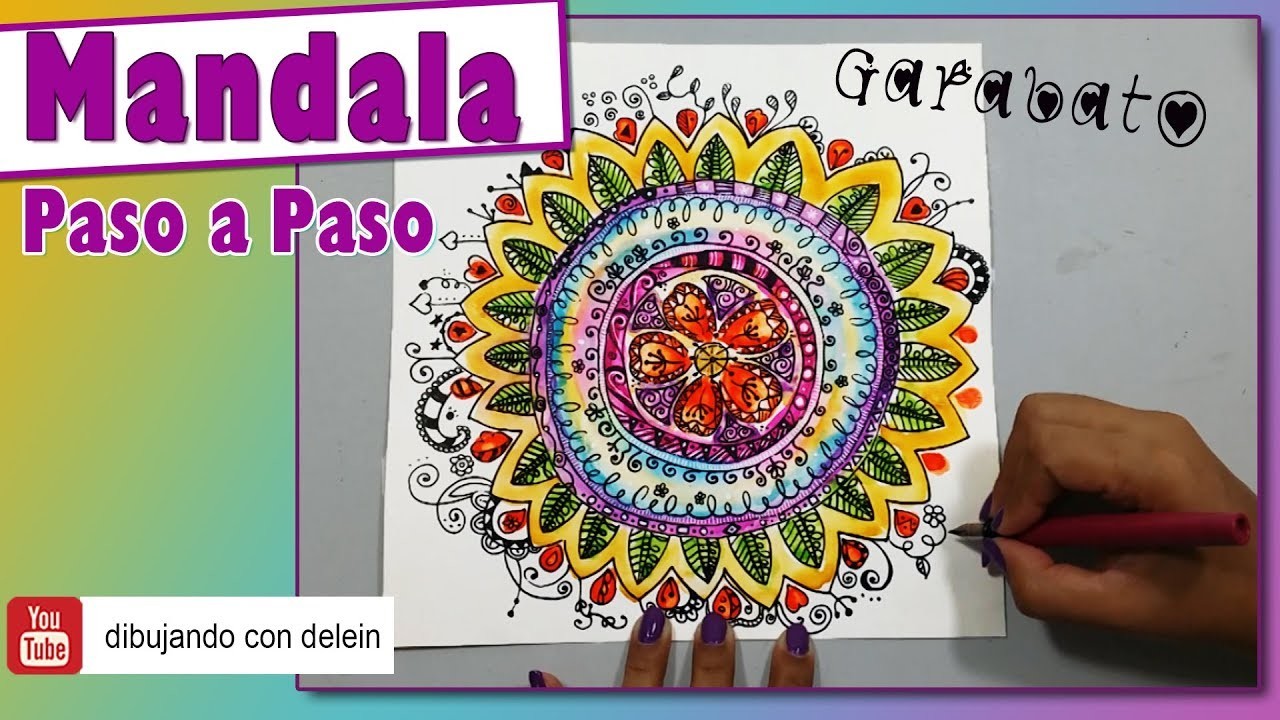 Como dibujar un mandala paso a paso, Mandala Garabato #17