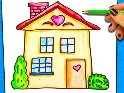 Como dibujar y Colorear una Casa | Aprender a Colorear Casa
