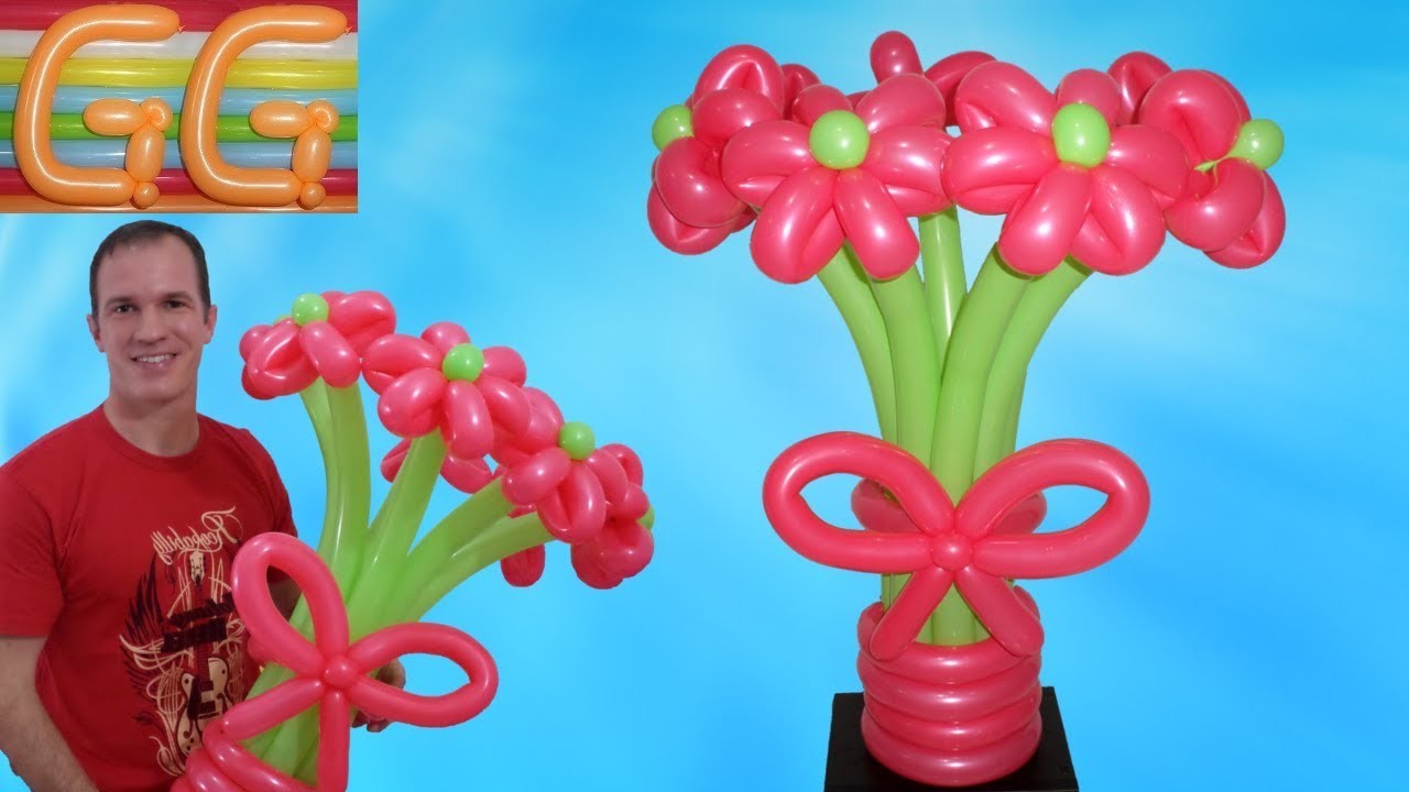 Como hacer flores con globos - flores con globos - como hacer figuras con globos - globoflexia