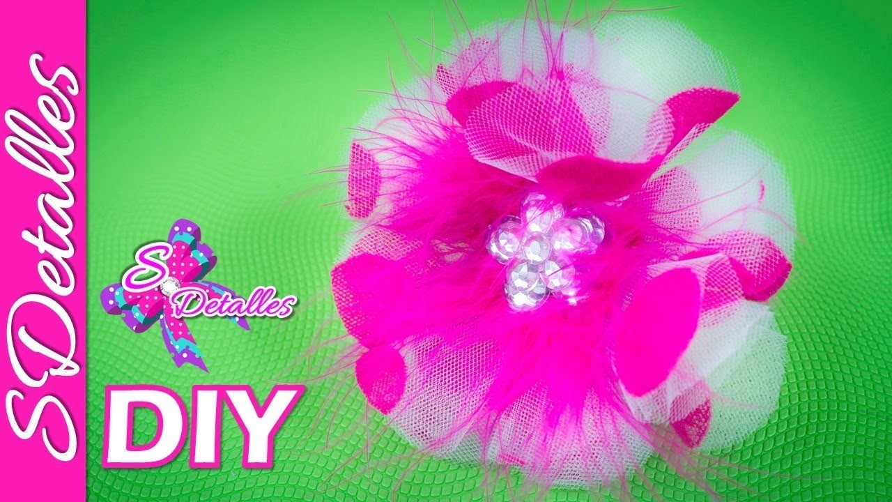 Como hacer flores: Flores de Tul con Marabú | Video# 83 | SDetalles | DIY
