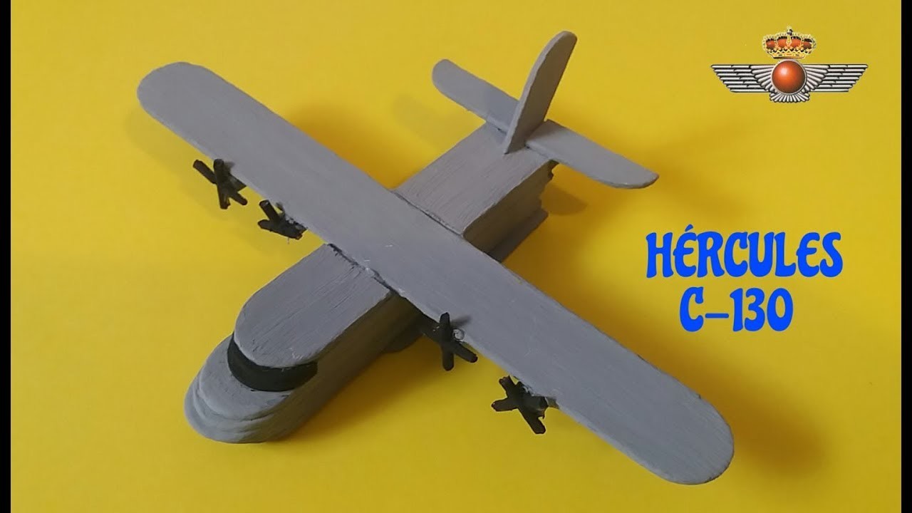 Como hacer un avión con palillos de helado. AVION DE GUERRA hércules C-130