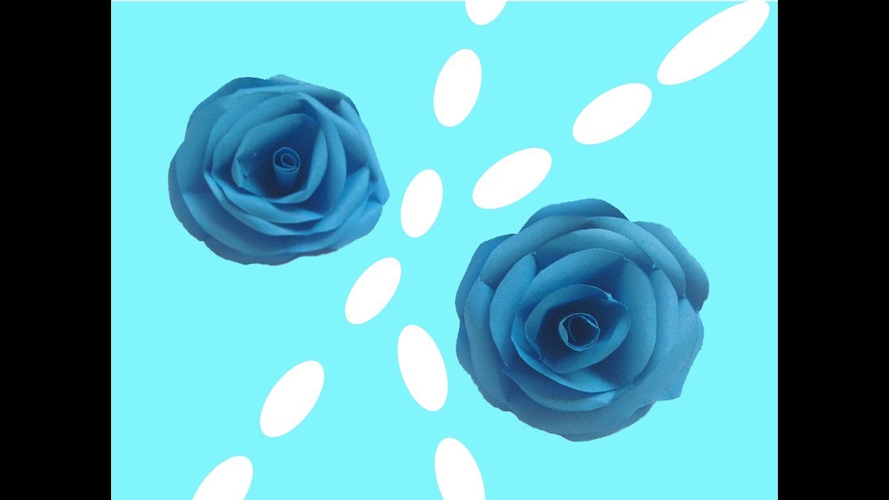 Como hacer una rosa azul en 2 minutos | DIY PAPER FLOWER