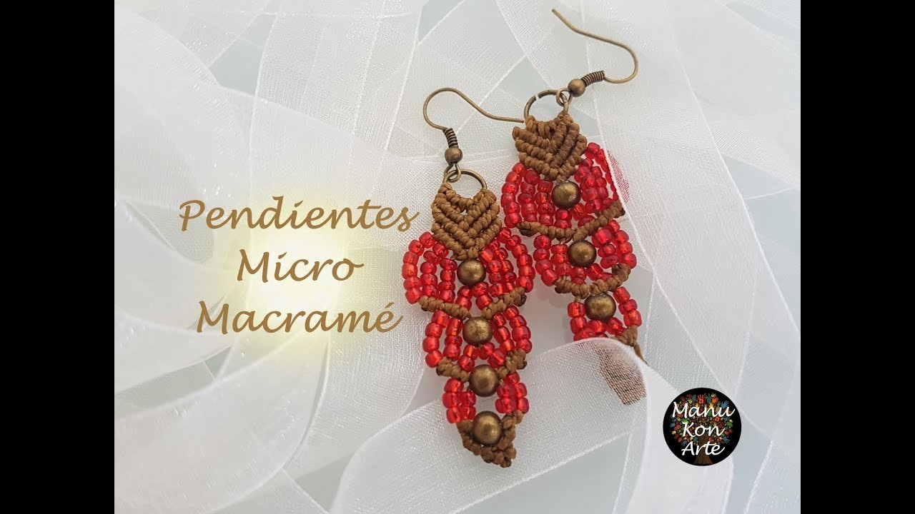 DIY Tutorial Pendientes Micro Macramé. Micro Macrame Earrings