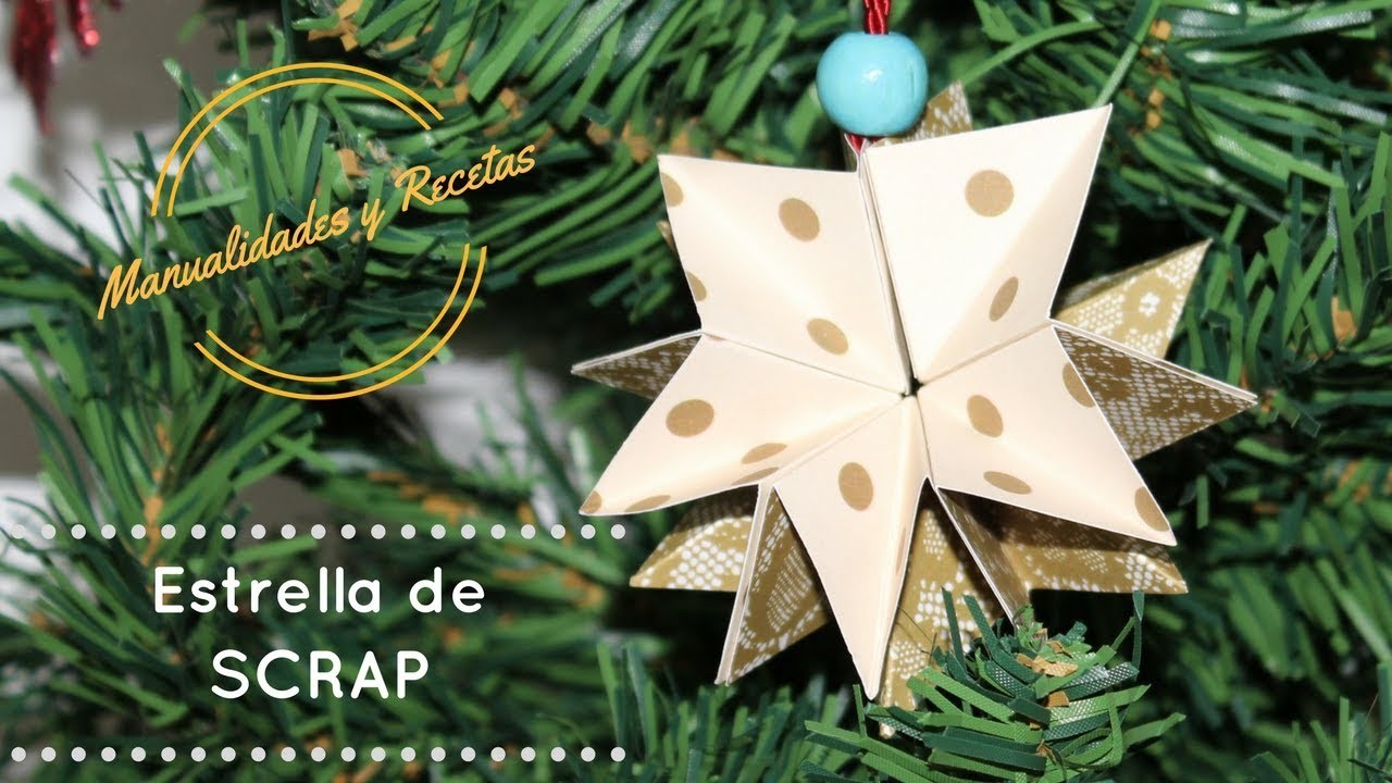 Manualidades de navidad: Estrella de  papel de scrapbook. Manualidades Y Recetas.