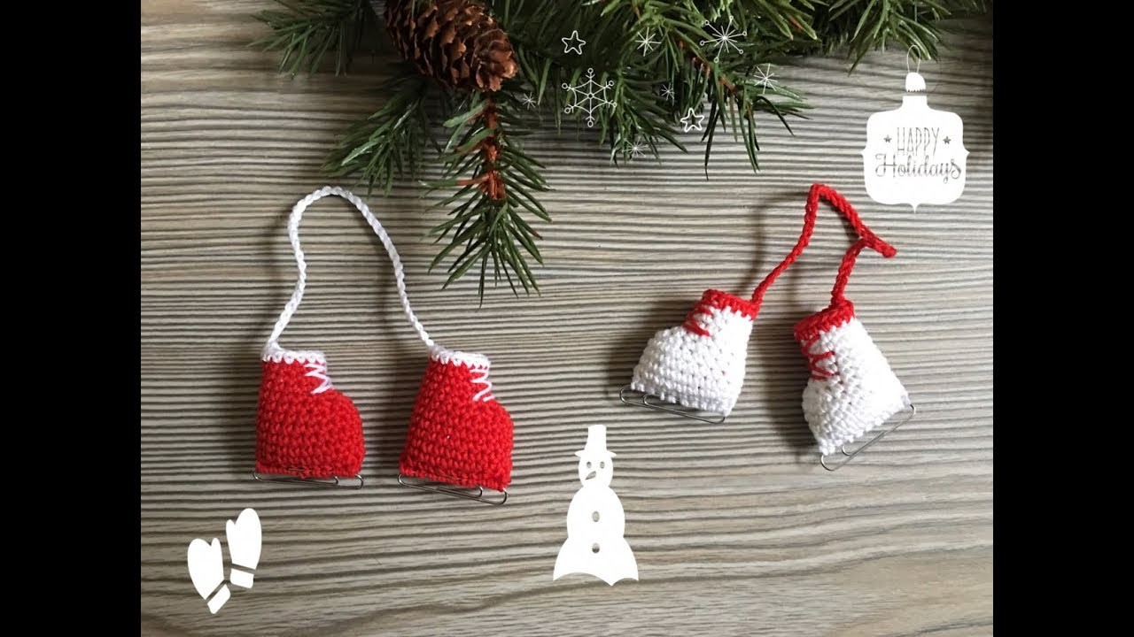 Patines navideños a crochet