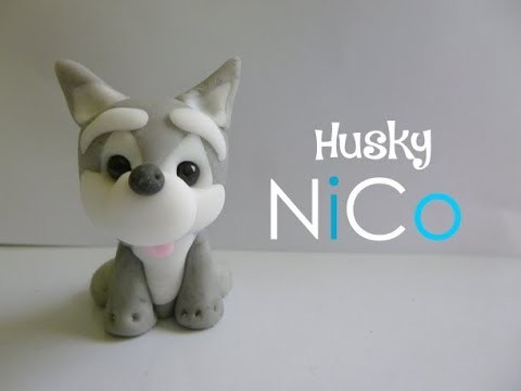 Perro siberiano de cerámica fría - Husky dog of polymer clay | Fácil