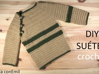 Suéter o Jersey de niño tejido a crochet paso a paso