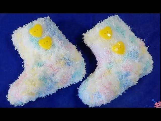 Zapatitos de bebe para el invierno de 3-6 meses como hacer. How to make baby booties