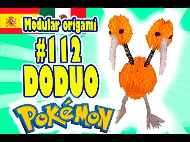 3D Origami modular #112 Doduo. Pokémon. Pokemon. Pokemon Go