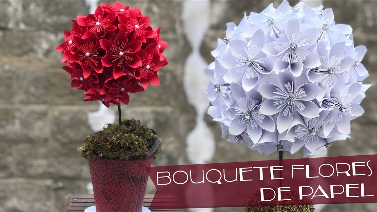 Bouquete de Flores de Papel :: Flores de Origami :: Centro de mesa DIY Chuladas Creativas