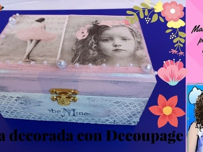 CAJA DECORADA CON SERVILLETA. DECOUPAGE