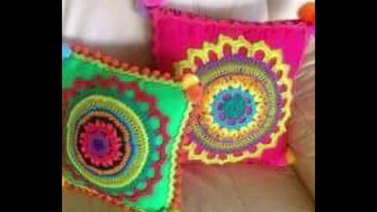 Cojin o almohada en crochet modernos diseños tejidos