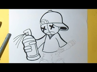 Cómo dibujar un niño con gorra Graffiti | Wizard art - | ZaXx