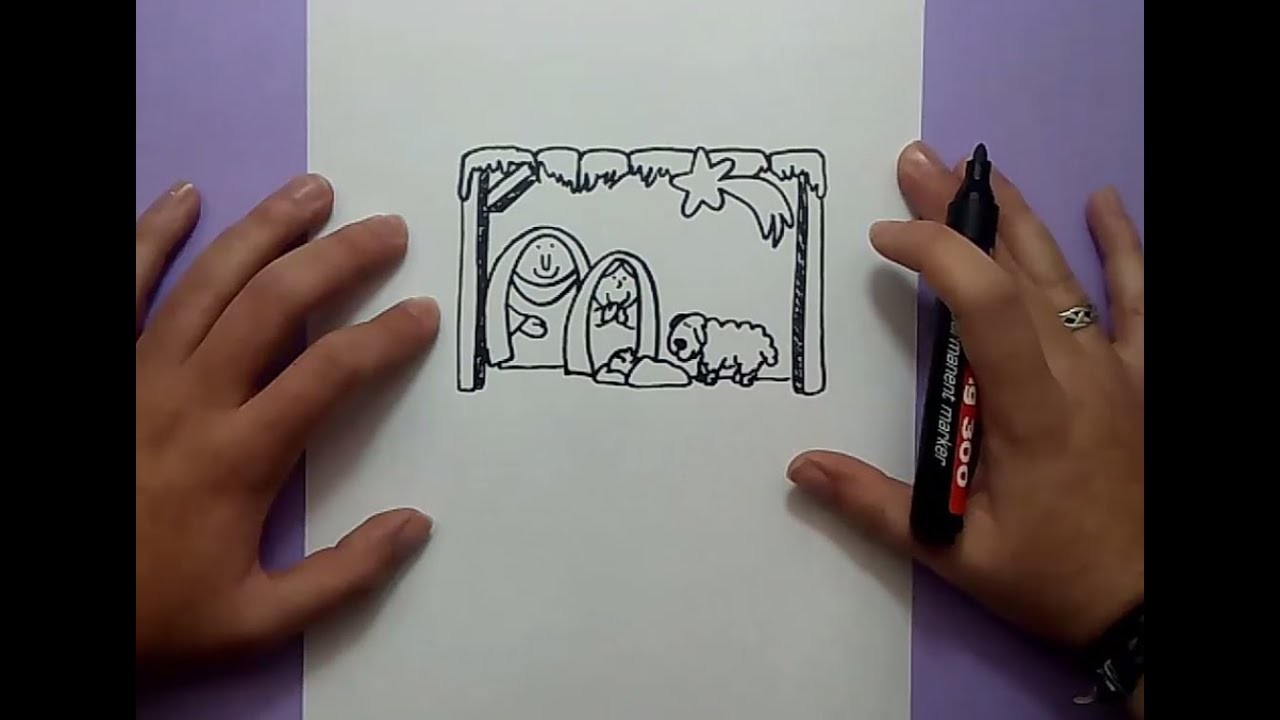 Como dibujar un portal de belen paso a paso | How to draw a belen portal