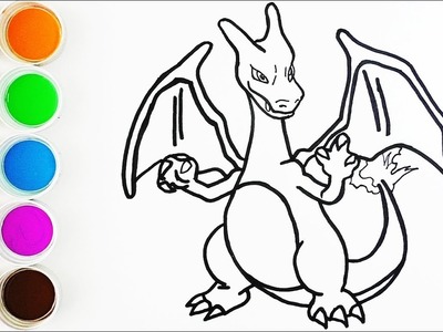 Cómo Dibujar y Colorear Charizard de Pokemon - Dibujos Para Niños - Learn Colors. FunKeep