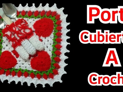 Crochet: Porta Cubiertos - Manualidades La Manita Felíz