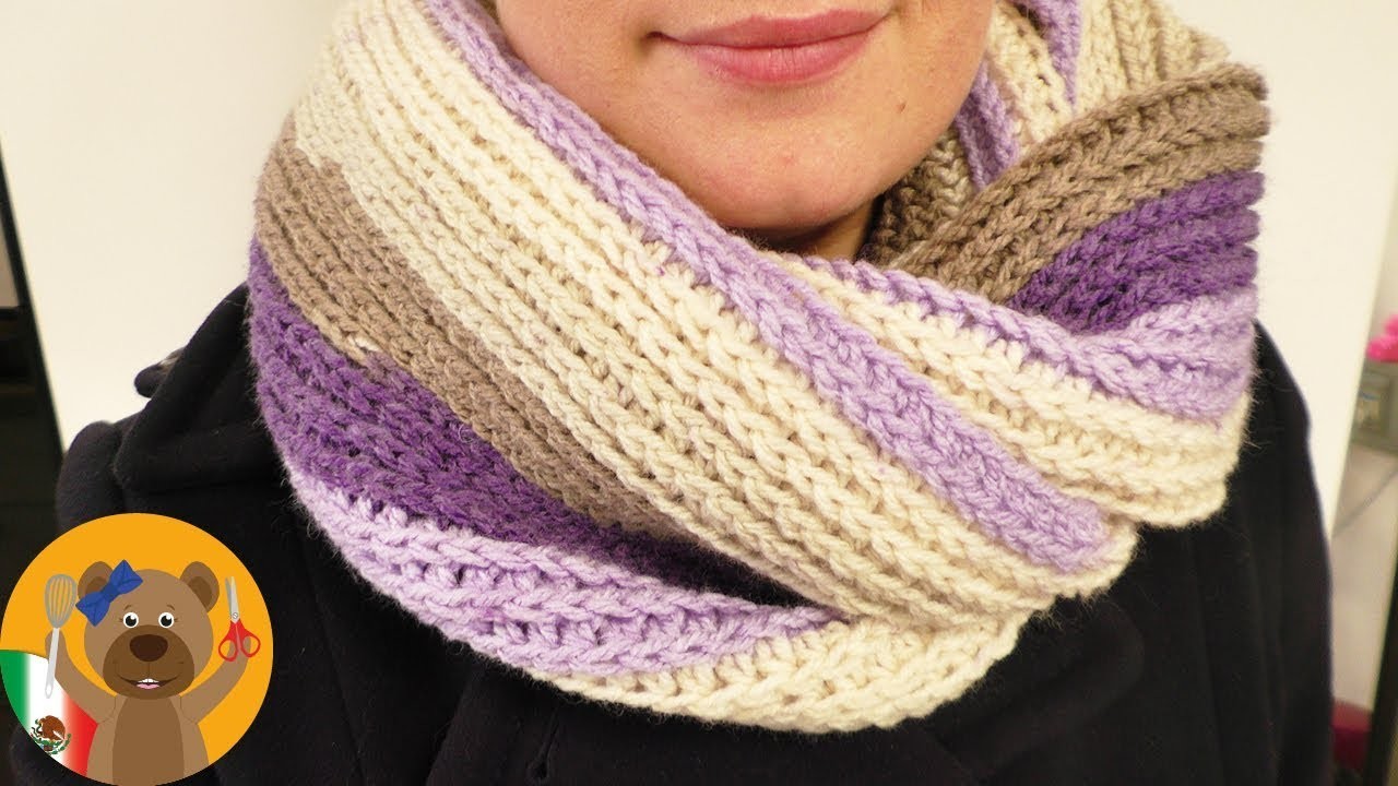 Crochet que se ve como dos agujas | Lana Caron Cake| tutorial fácil| chal de colores para invierno