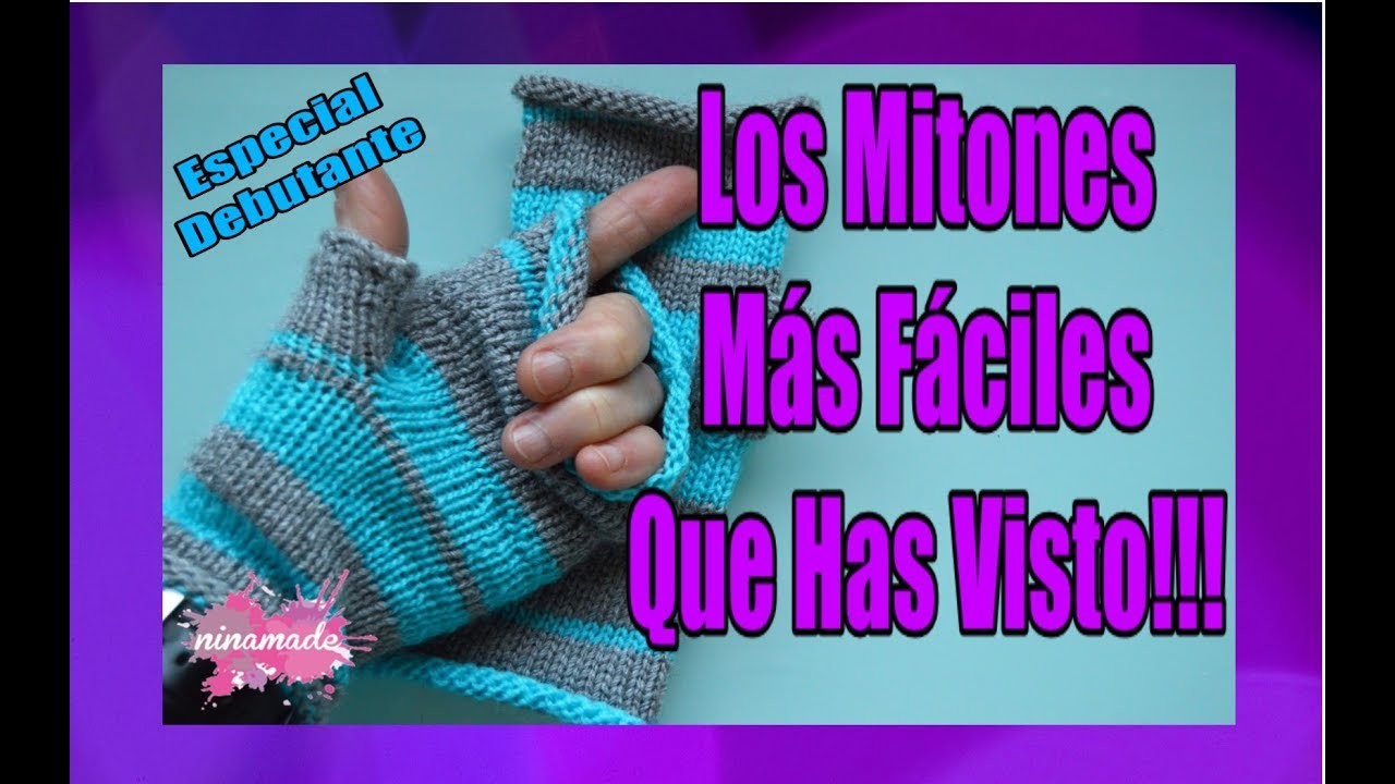 DIY. Aprende A Tejer Mitones Muy Fácil.How To Knit Fingerless Easily.