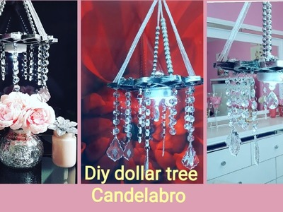 DIY????????dollar tree????????Como hacer un candelabro de cristal super elegante????