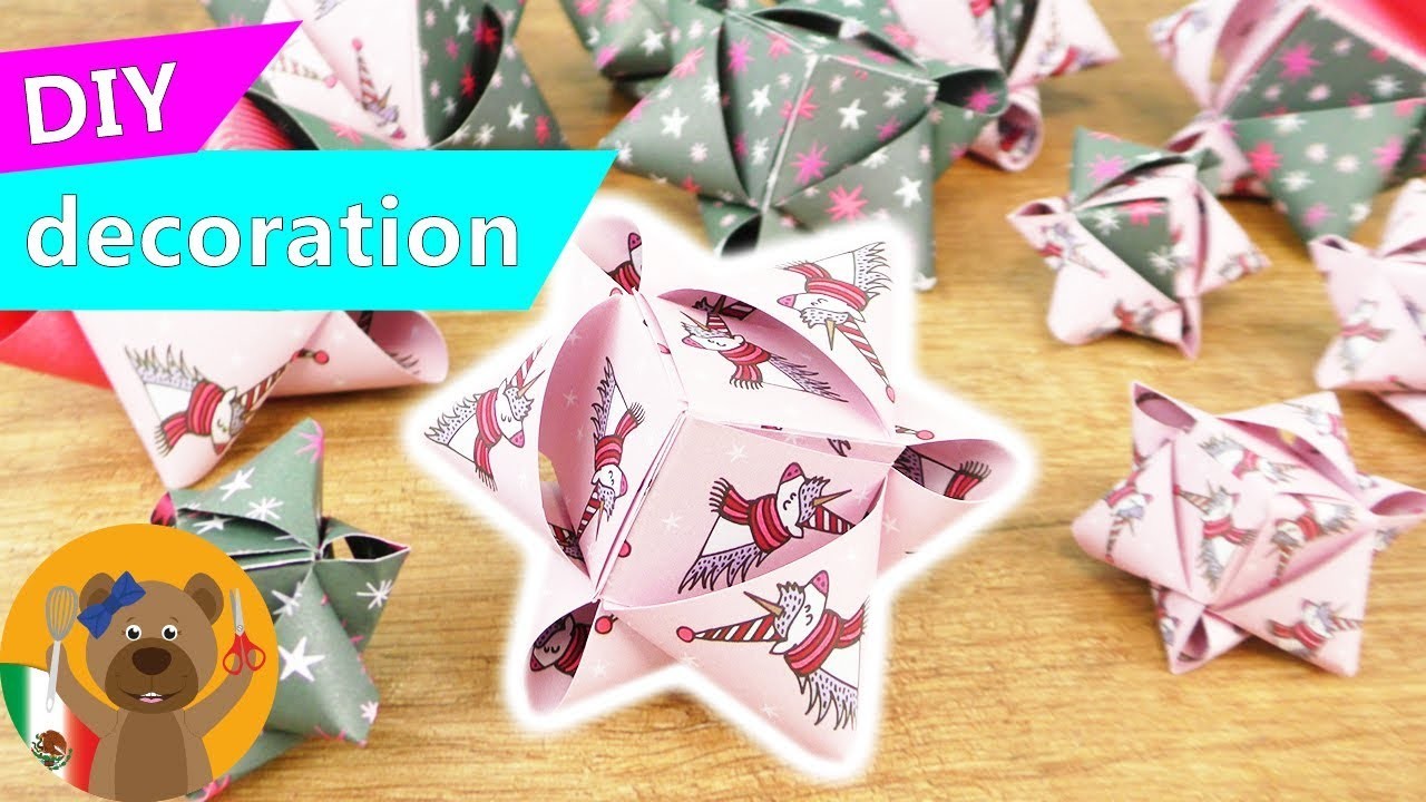 DIY estrellas de navidad en forma de dado con unicornios | Haz tu propia super decoración navideña