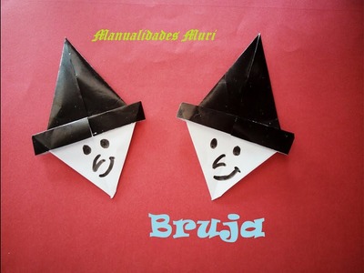 Origami - Papiroflexia. Cabeza de bruja, para decorar en Halloween